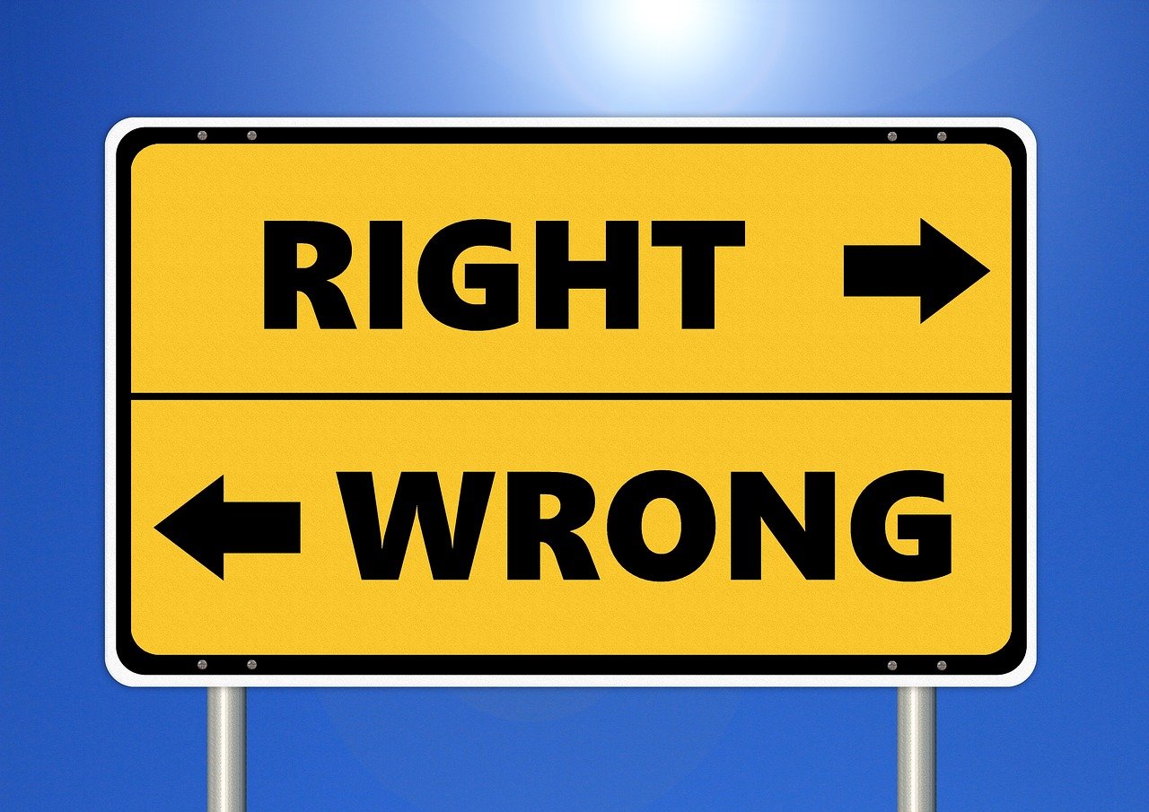 Right and wrong signs